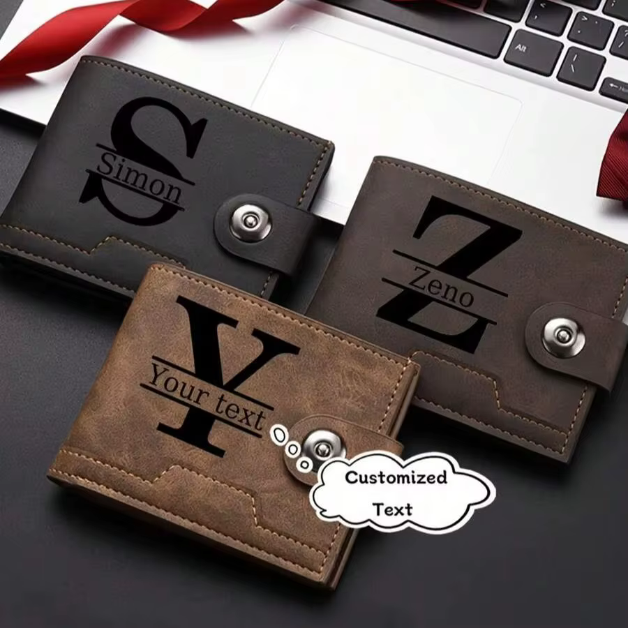 Portefeuille personnalisé avec nom gravé pour homme