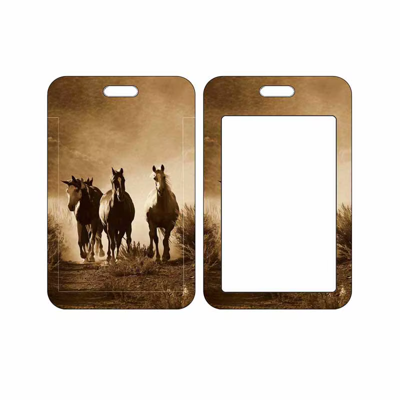 Porte-carte d'identité avec lanière de cheval animal pour garçons