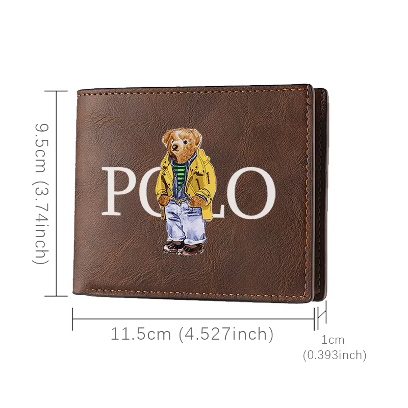 Portefeuille homme en cuir PU avec logo POLO BEAR