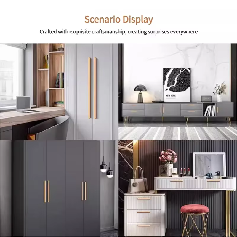 Poignée de porte d'armoire en forme de I, tête ronde arc-en-ciel, moderne, simple, légère, luxe, armoire, meubles