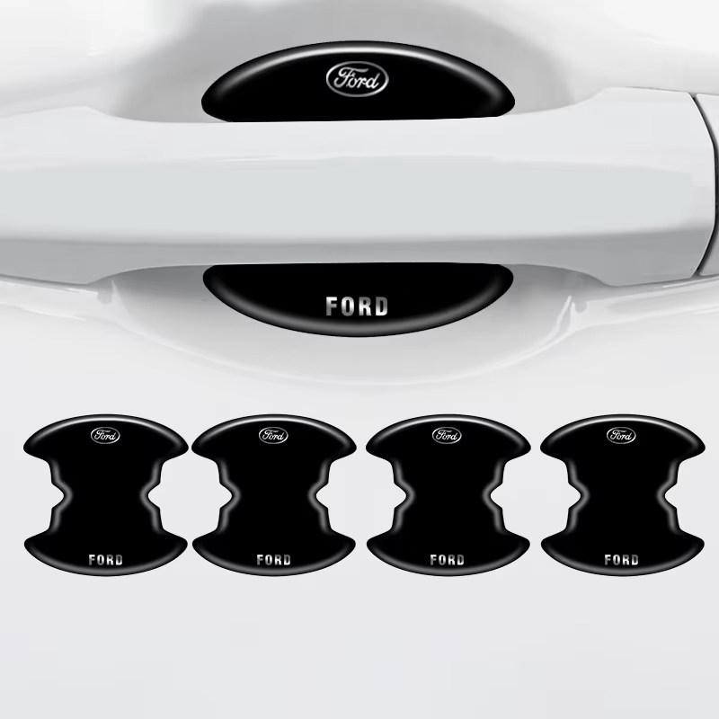 Autocollant de protection pour poignée de porte de voiture, bande de garniture anti-rayures, Film de protection pour poignée de porte, pour Ford Mustang Fiesta Kuga Edge