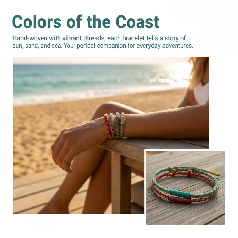 Bracelets porte-bonheur faits main en fil de coton multicolore, ajustables, pour l'amitié et la décoration de fête