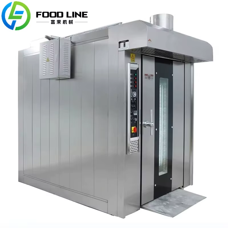 Four à crémaillère rotatif à 32 plateaux, four à pain rotatif Commercial, Machine de boulangerie avec four rotatif à gaz industriel à vapeur pour boulangerie