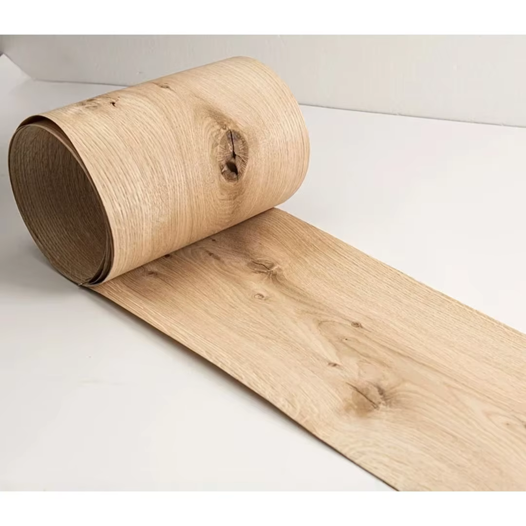 Placage en bois de chêne blanc noué naturel Vintage de 0.5mm d'épaisseur pour panneaux de haut-parleurs revêtements muraux conception de meubles et d'armoires