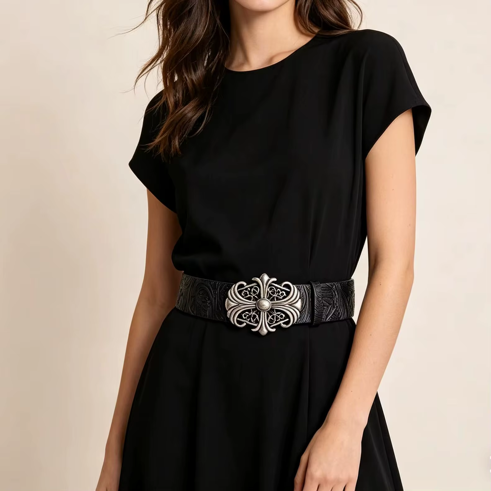 1 ceinture unisexe avec gaufrage