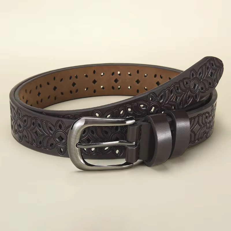 Ceinture de luxe légère à fleurs creuses rétro pour femmes