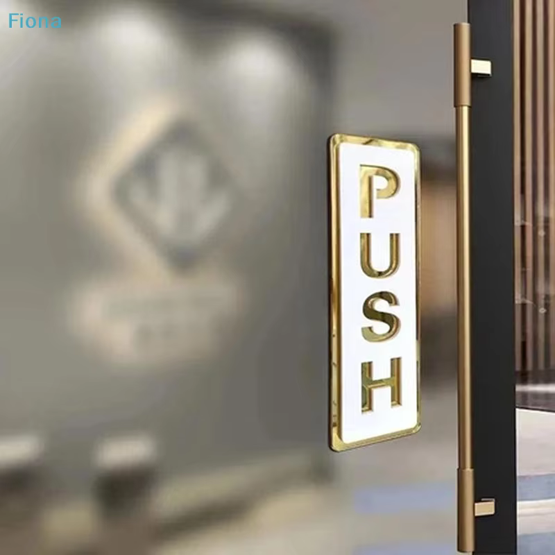 ☭ Ensemble de panneaux de porte PUSH PULL, autocollants de porte en acrylique autocollants pour les bureaux et les entrées de magasins