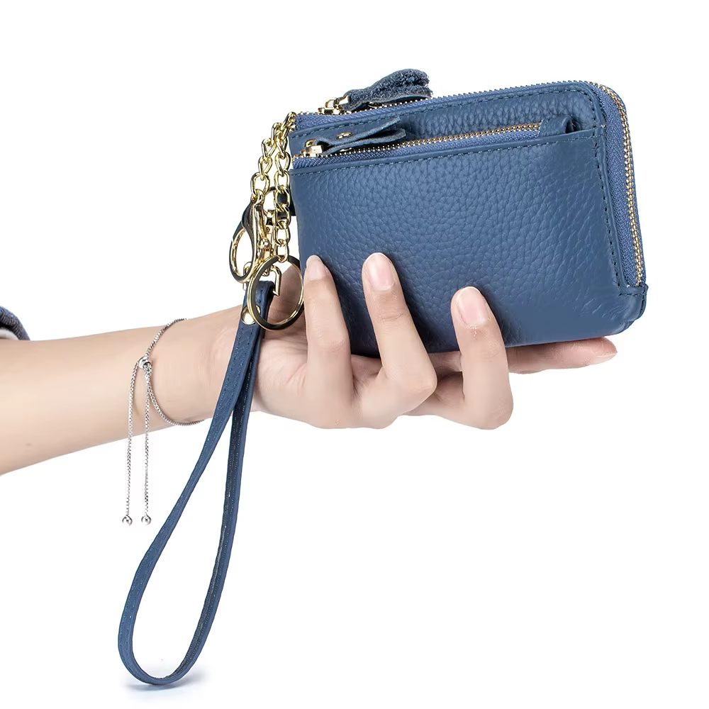 Portefeuille en cuir véritable pour femmes