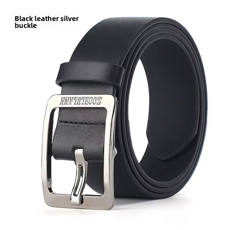 Ceinture en cuir PU noir pour homme