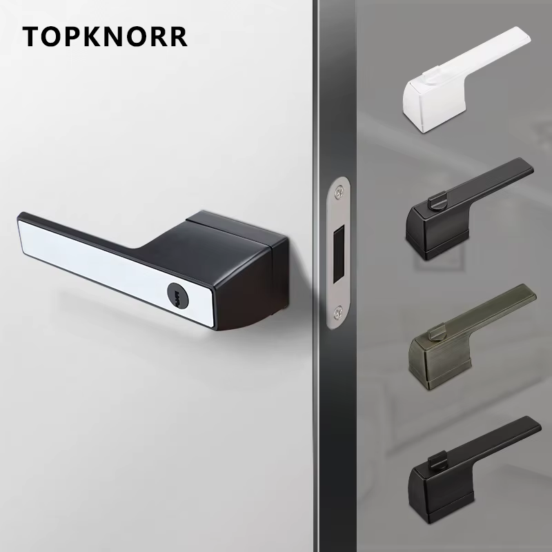 Serrure de porte magnétique intérieure pour chambre à coucher, bois massif silencieux, pingouin, moderne, gris, serrure à poignée universelle domestique, antivol