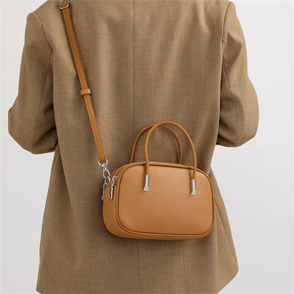 Sac bandoulière en cuir véritable pour femme