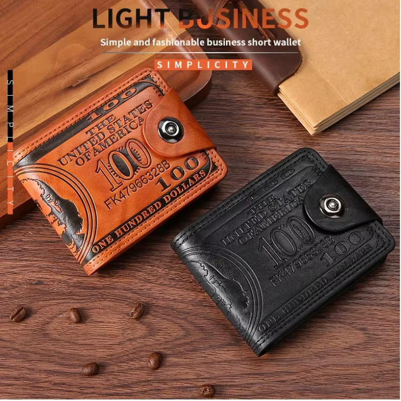 Portefeuilles pour hommes motif DollarWallet homme en cuir Walet porte-carte Photo mode grande capacité portefeuille sac à main