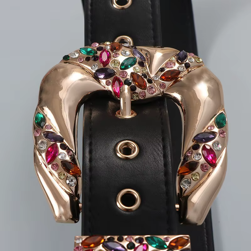 Ceinture large en cuir de luxe