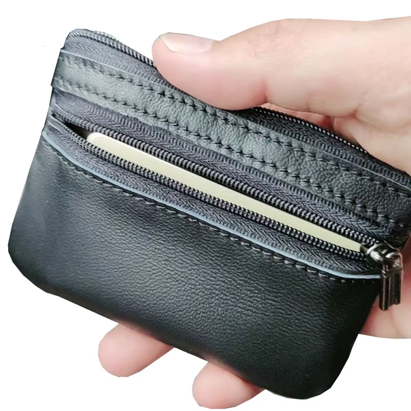 Porte-monnaie en cuir PU pour femmes et hommes, petit sac portefeuille