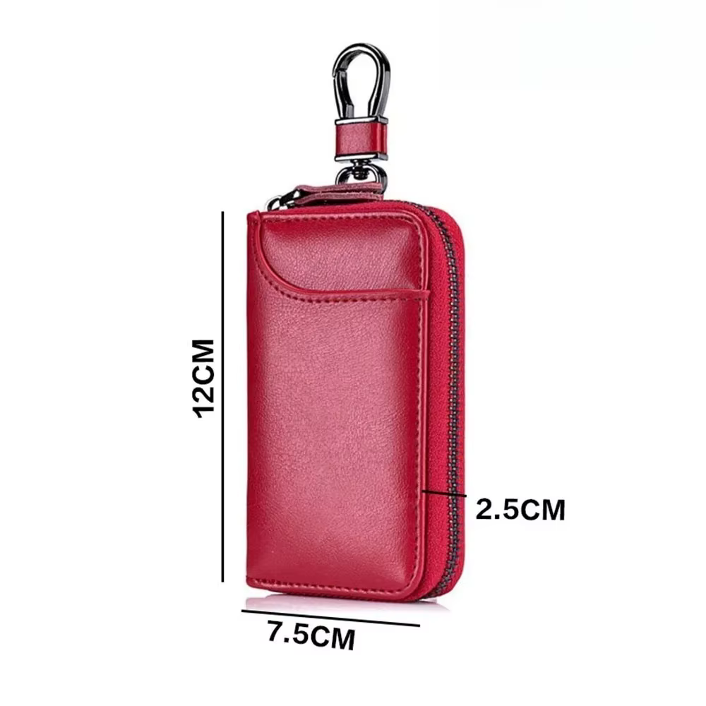 Porte-clés en cuir véritable unisexe