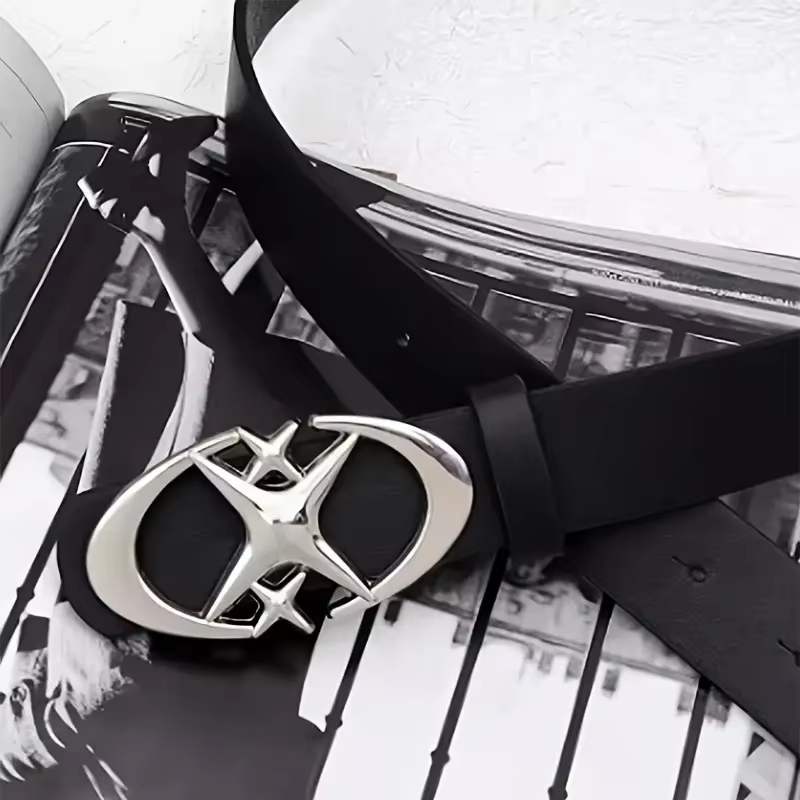 Ceinture élégante à boucle métallique croisée ovale – Durable