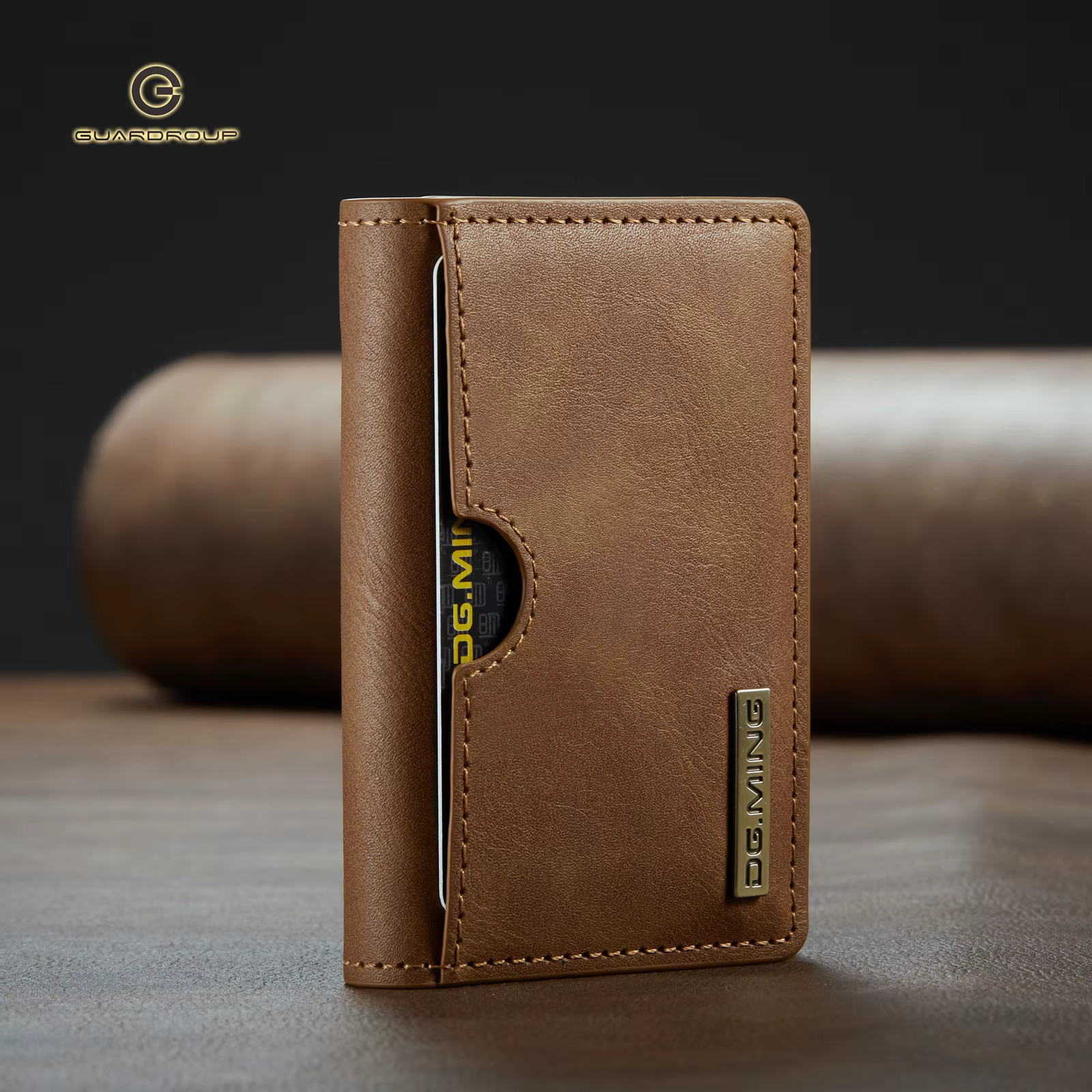 Antivol brosse court en cuir portefeuille hommes pièce de monnaie cartes d'argent support sac à main pliable
