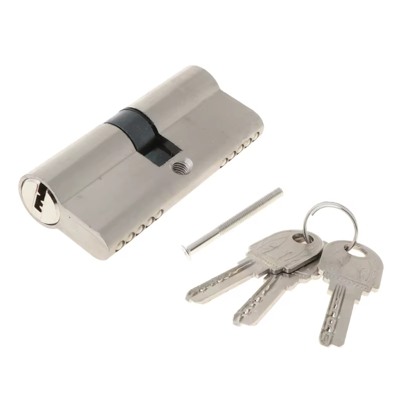 Serrure de porte d'entrée à clé, ensemble de serrures à cylindre avec 3 clés, serrure de porte d'entrée antivol, cylindre de serrure ouvert unique pour la maison