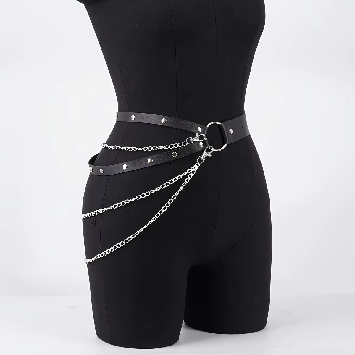 Ceinture en cuir réglable pour femmes, chaîne de corps, harnais de taille Sexy, accessoire de chaîne de ventre gothique, bijoux de Festival pour filles
