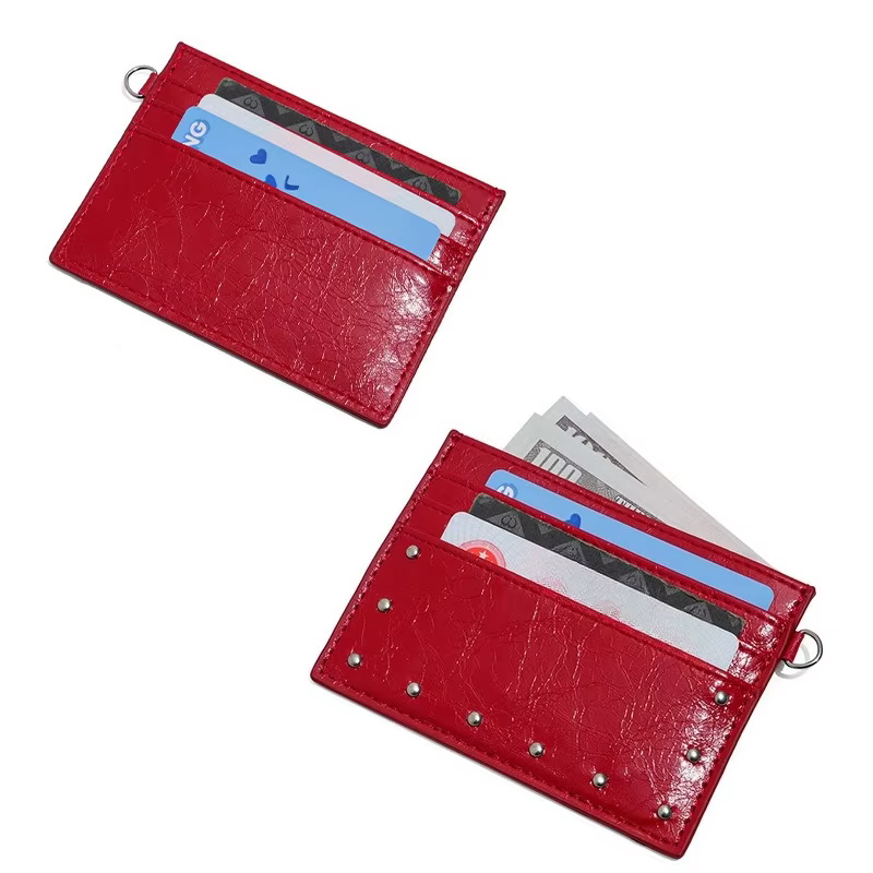 Portefeuille porte-cartes minimaliste mince pour femmes