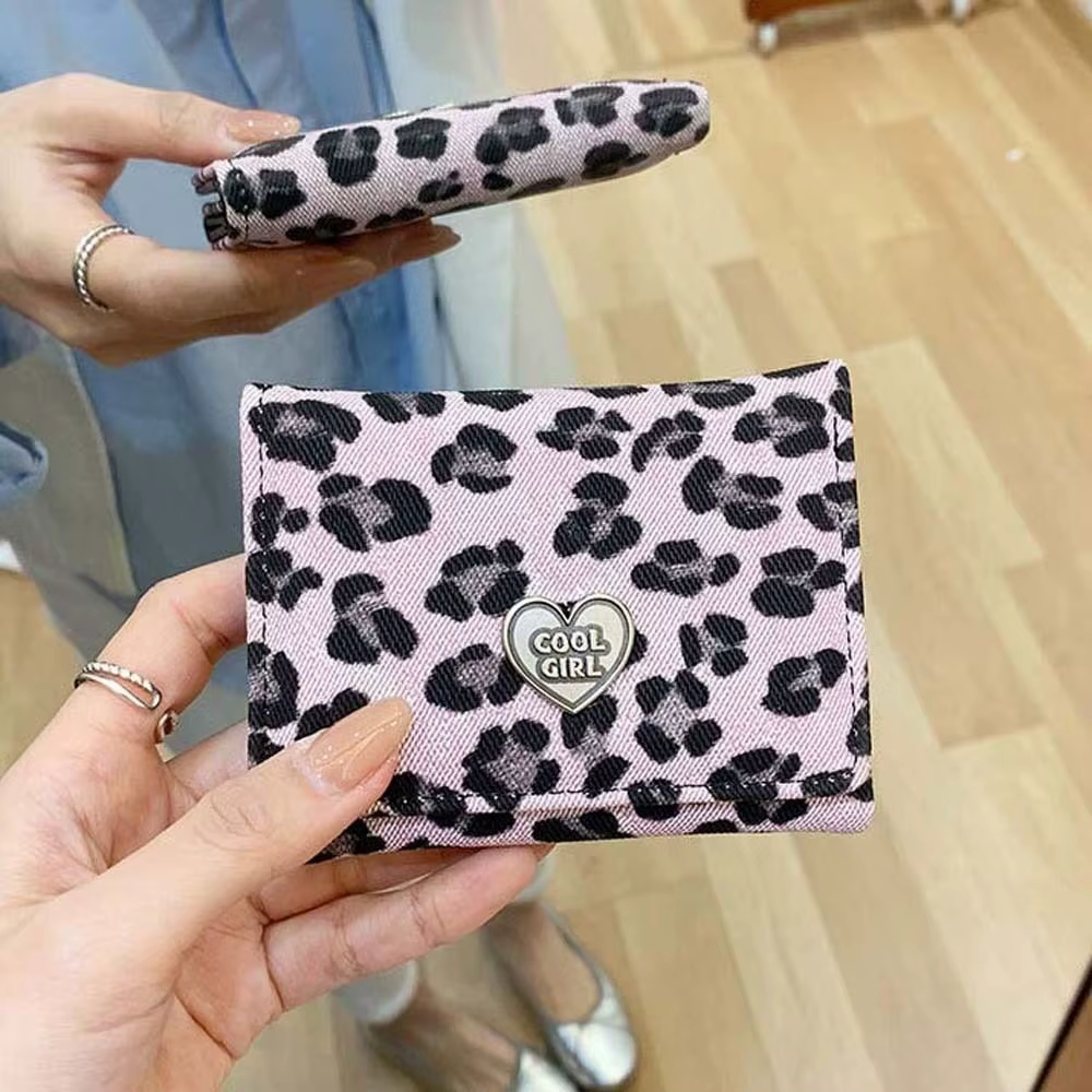 Nouveau Portefeuille Portable Imprimé Léopard pour Femme