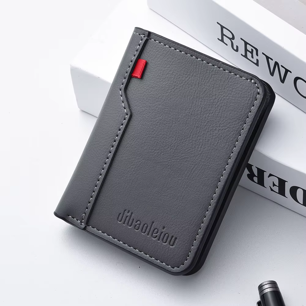 Mini portefeuille Ultra-fin en cuir PU souple pour hommes