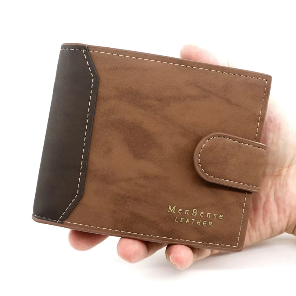 Portefeuille en cuir PU avec moraillon pour homme