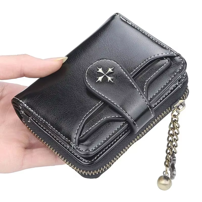 Femmes portefeuilles et sacs à main en cuir PU sac d'argent femme court moraillon sac