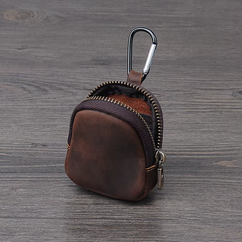 WERLLANDS Mousqueton en cuir PU multicolore rétro mini porte-monnaie porte-clés portefeuille