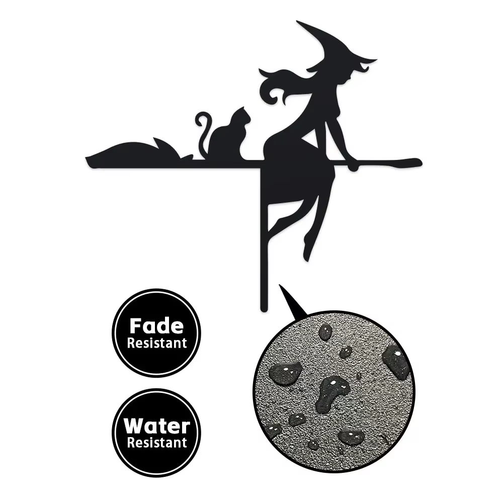 Ensemble de décorations pour cadre de porte d'Halloween – Silhouettes en fer forgé avec toiles d'araignées – Décoration festive en métal pour l'angle du haut de la porte