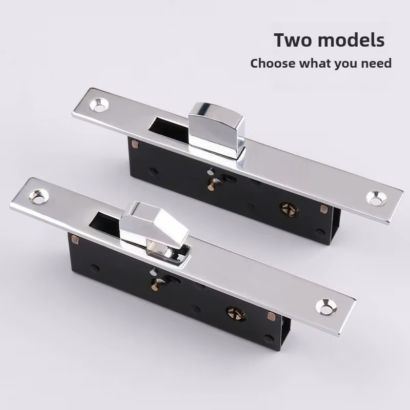 1 ENSEMBLE Serrure à crochet pour porte coulissante en alliage d'aluminium, verrou de sécurité antivol pour fenêtre, serrure de sol pour portail en bois avec clés croisées pour porte en bois