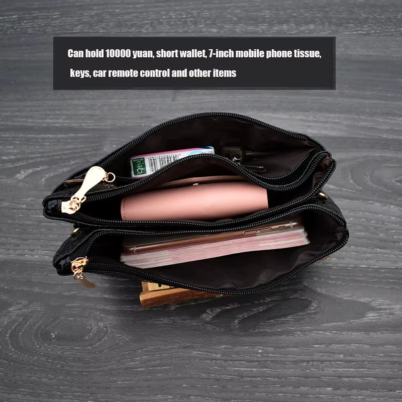Portefeuille femme quatre fermeture éclair longue pochette 3D moletage rétro en cuir sac à main sac