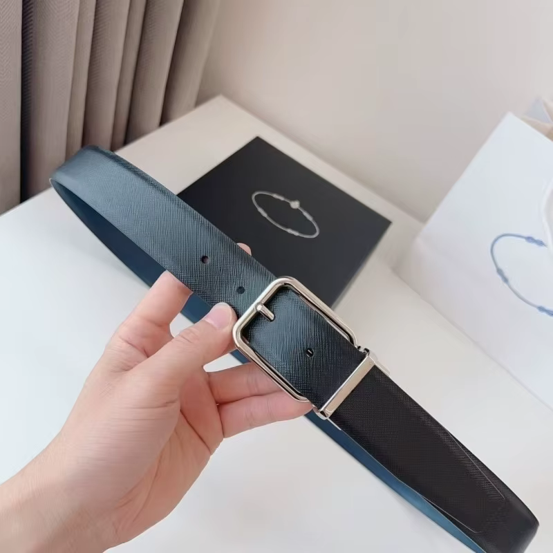 Nouvelle ceinture en cuir double face pour homme