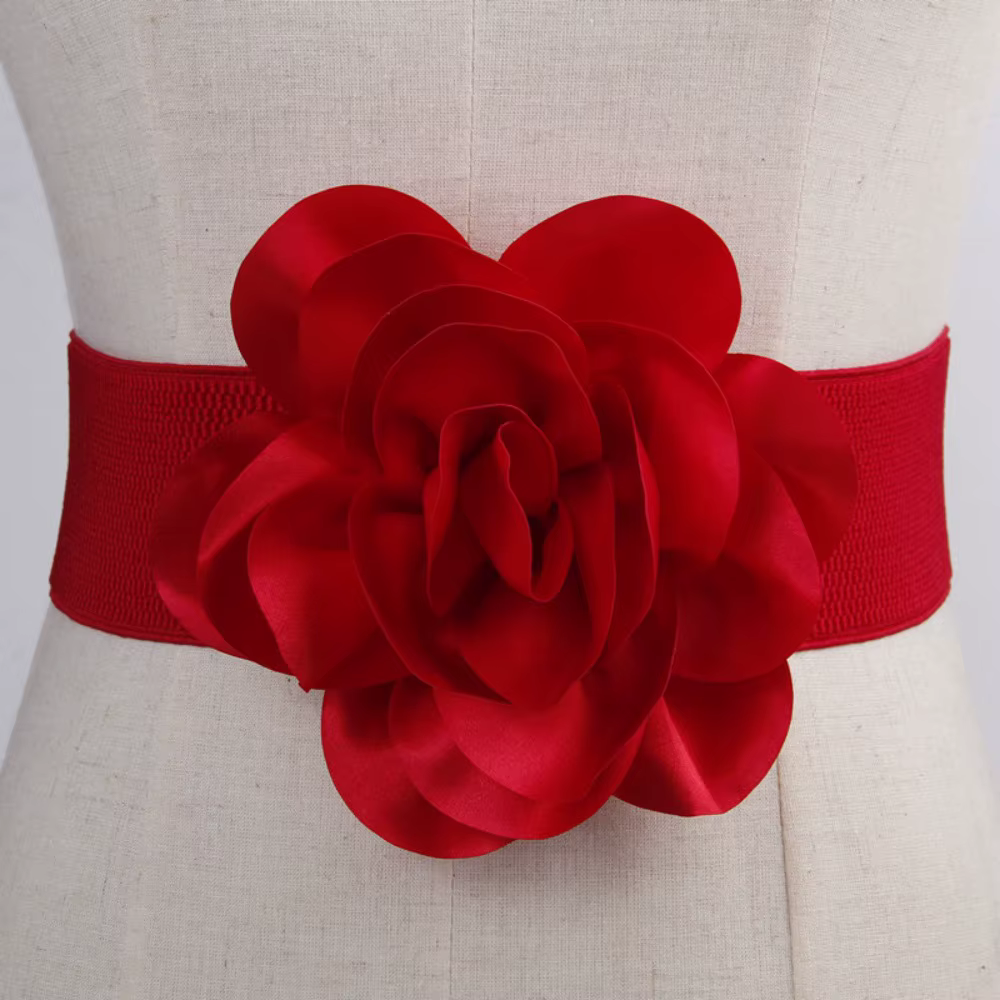 Ceinture large à fleurs pour dames