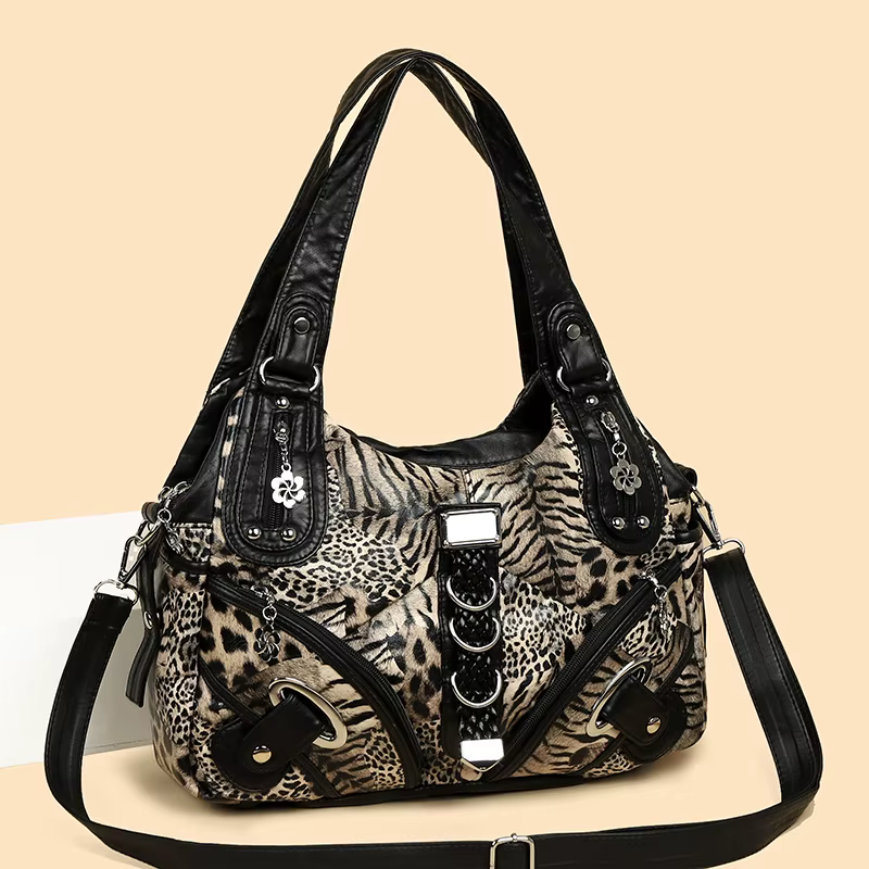 Sac à bandoulière en cuir lavé pour femme