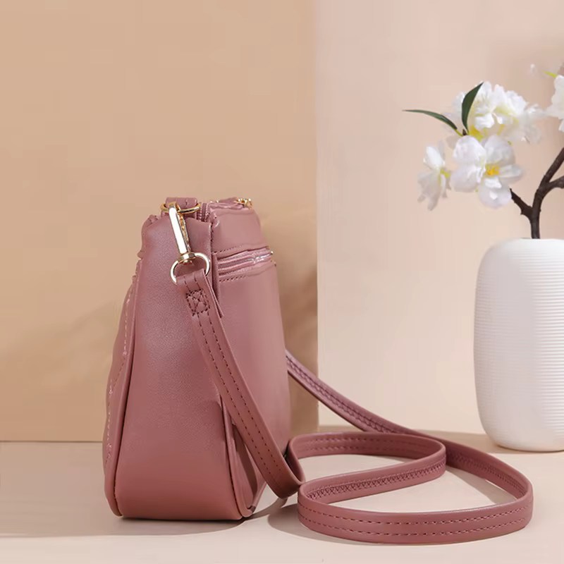 Sacs à bandoulière en cuir PU avec fermeture éclair pour femme