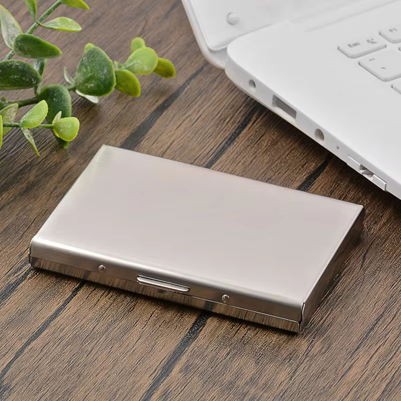 Rfid Business porte-carte de crédit hommes femmes portefeuille minimaliste en aluminium porte-carte bancaire avec pince à billets Designer Porte Carte