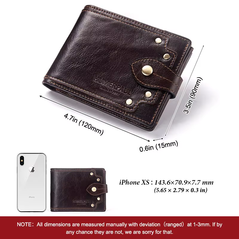 LAREET Fashion100 % portefeuille en cuir véritable pour hommes mince minimaliste exquis ID avec porte-monnaie poche blocage porte-carte de crédit