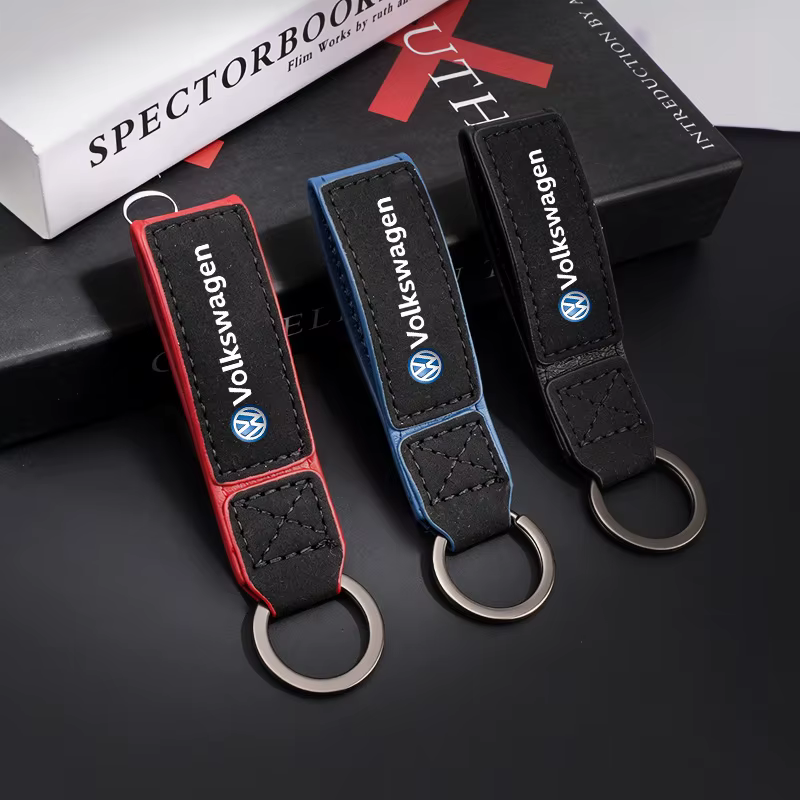 Porte-clés en cuir suédé pour homme et femme