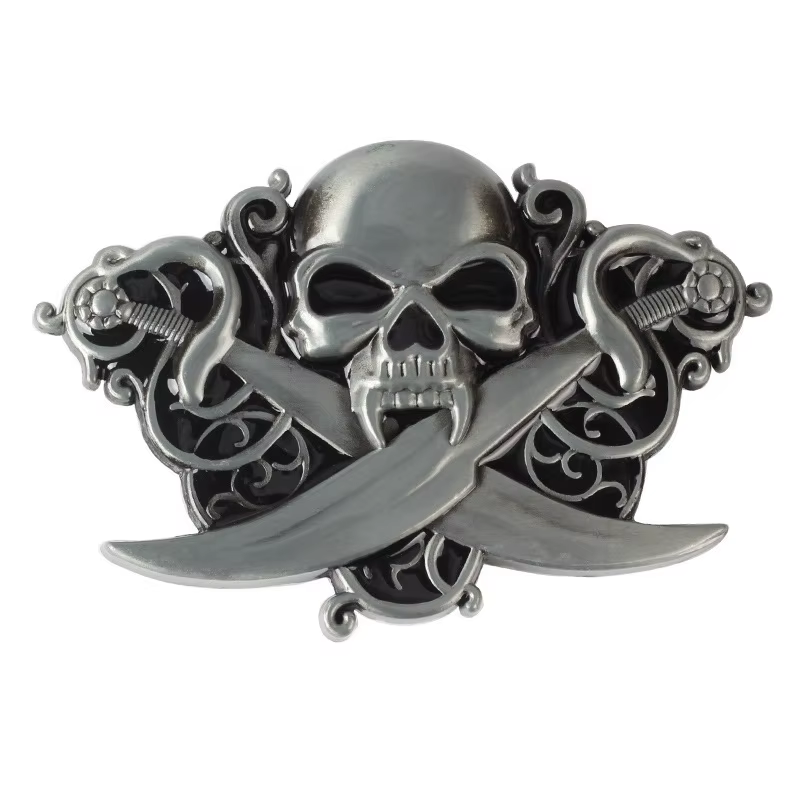 Boucle de ceinture squelette crâne