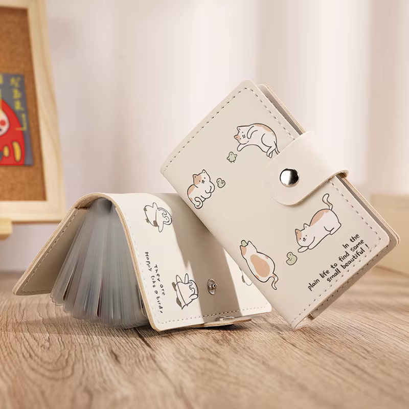 Porte-cartes d'identité Anti-vol dessin animé chat banque cartes de crédit Bus couverture porte-carte de visite pochette pour pièces de monnaie portefeuilles sac organisateur sac à main