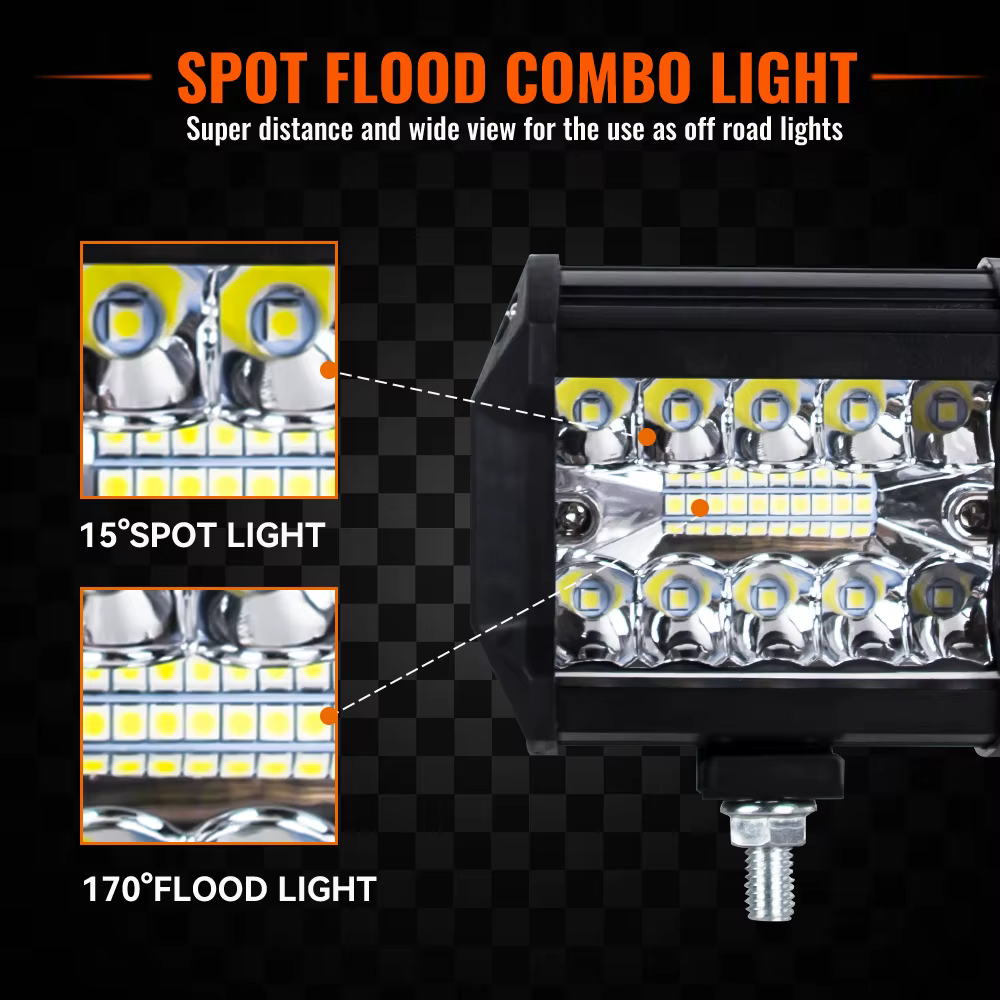12V 24V barre de LED tout-terrain Spot inondation Combo barre lumineuse LED/lumière de travail pour camion voiture SUV 4WD 4x4 bateau ATV Barra phares LED