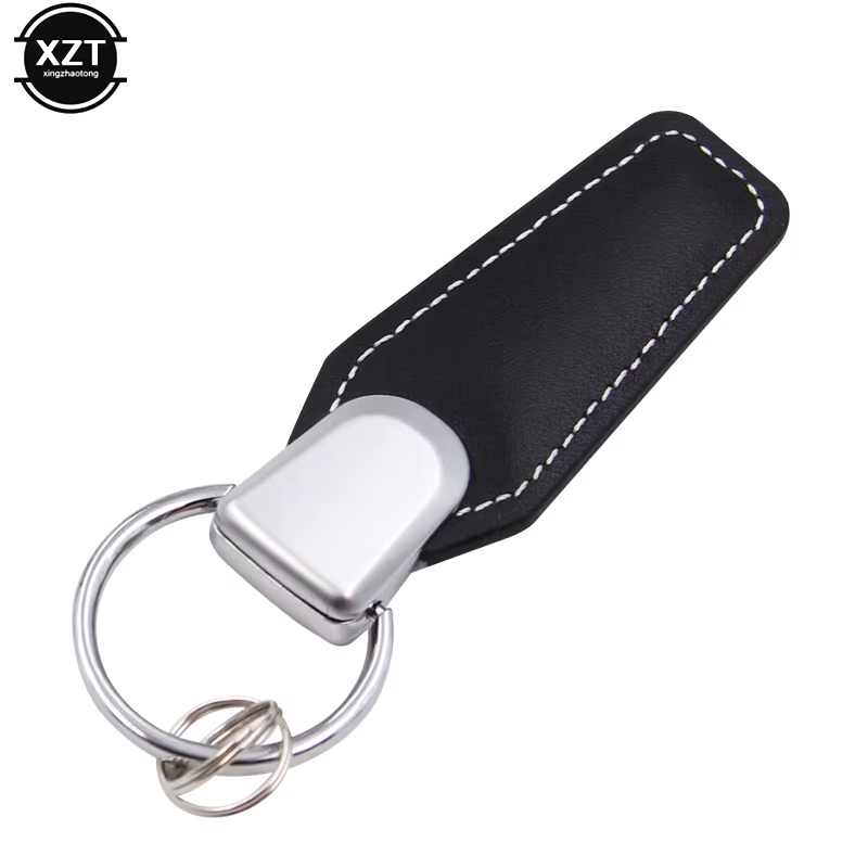 Porte-clés de voiture en métal et cuir