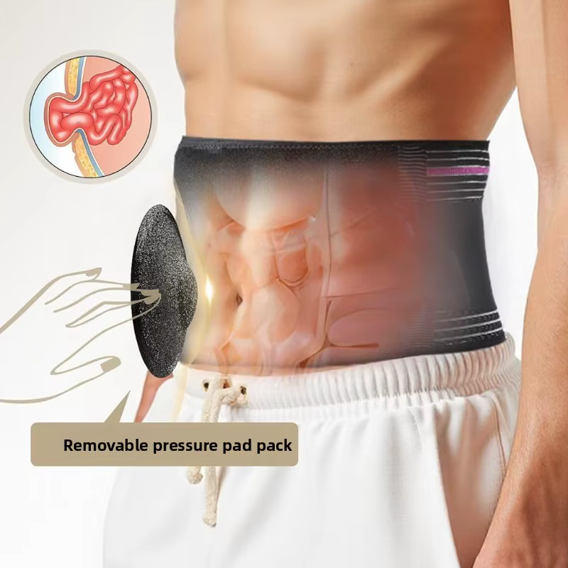 Ceinture de soutien pour hernie ombilicale pour hommes et femmes avec coussinet de compression en silicone amovible, attelle abdominale pour la récupération post-chirurgicale