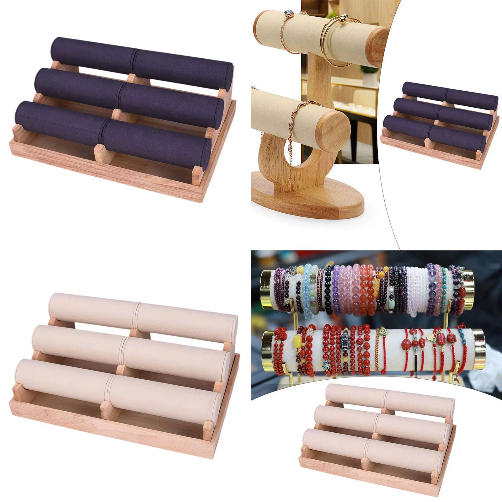 Support de présentation pour bracelets, bijoux et montres, idéal pour salons professionnels, bijouteries, studios photo et comptoirs.