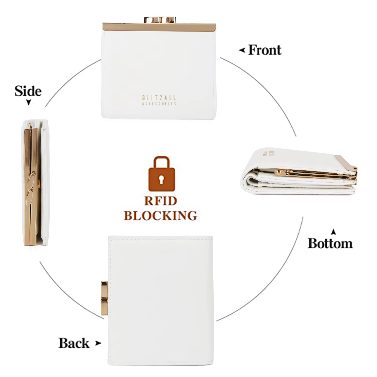 Portefeuille pour femme - Porte-cartes en PU de haute qualité