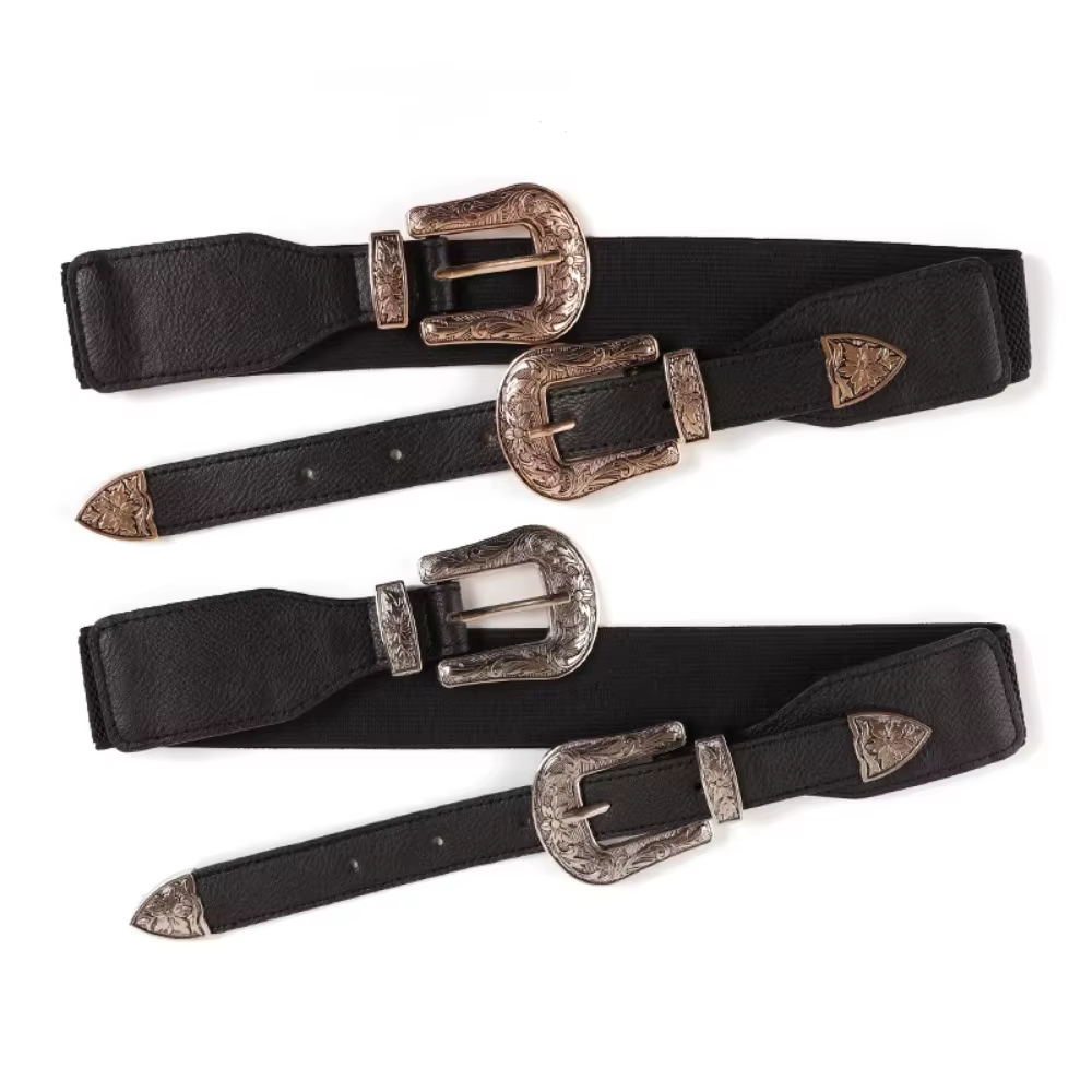 Ceinture noire polyvalente personnalisée pour femme