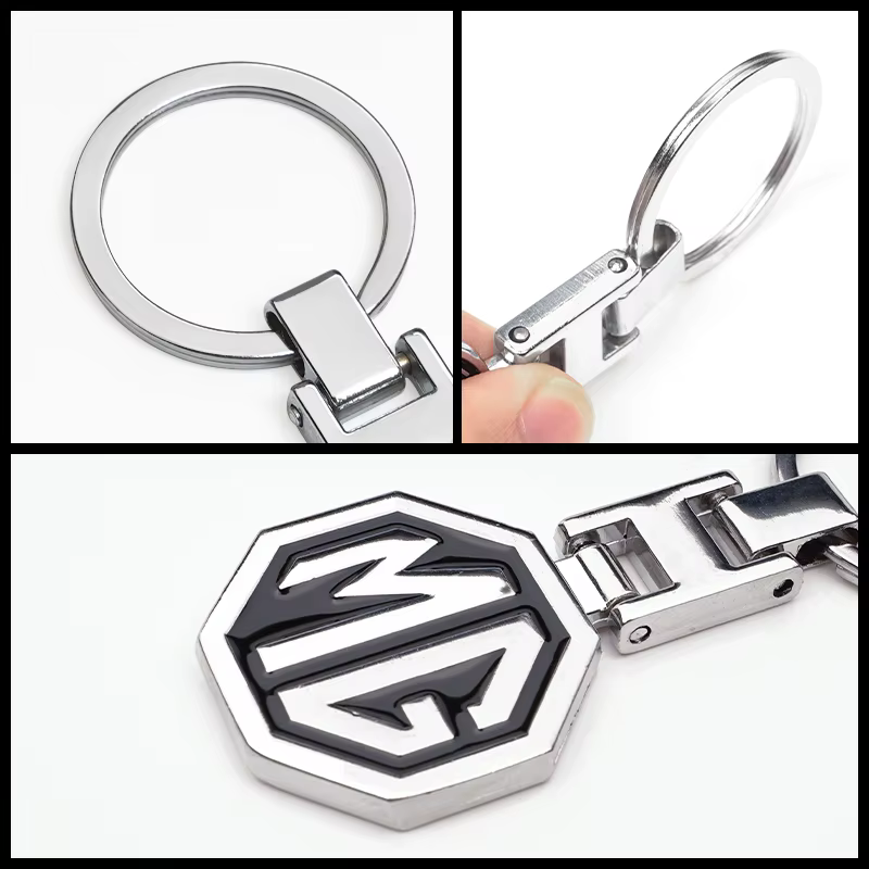 Porte-clés en métal 3D avec logo pour MG HS MG4 EV Cyber X MARVEL R ZS ES5 ONE Cyberster MG3 MG5 MG7