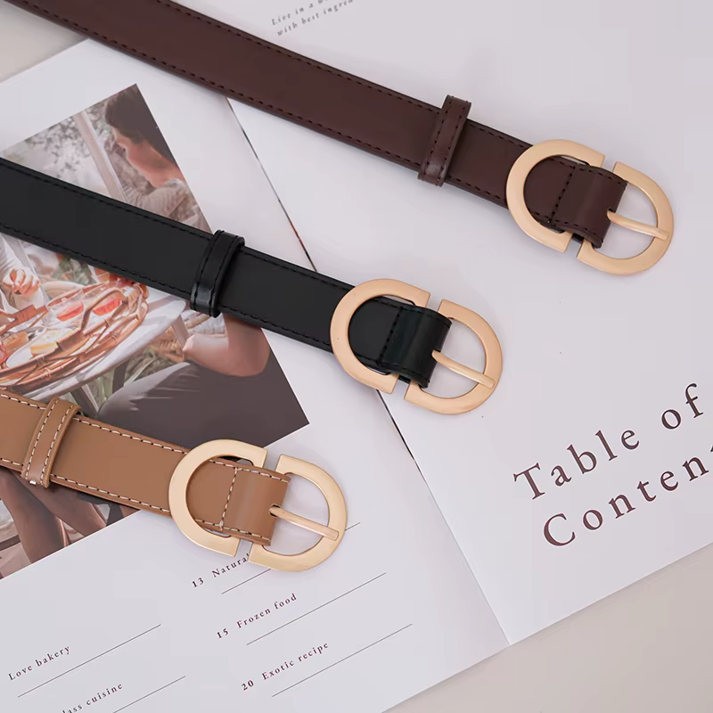 Ceinture noire rétro pour femmes et hommes
