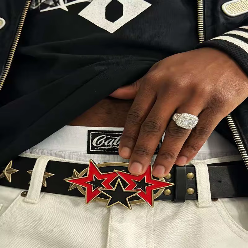 Ceinture à boucle étoile rétro Y2K Hip Hop tendance